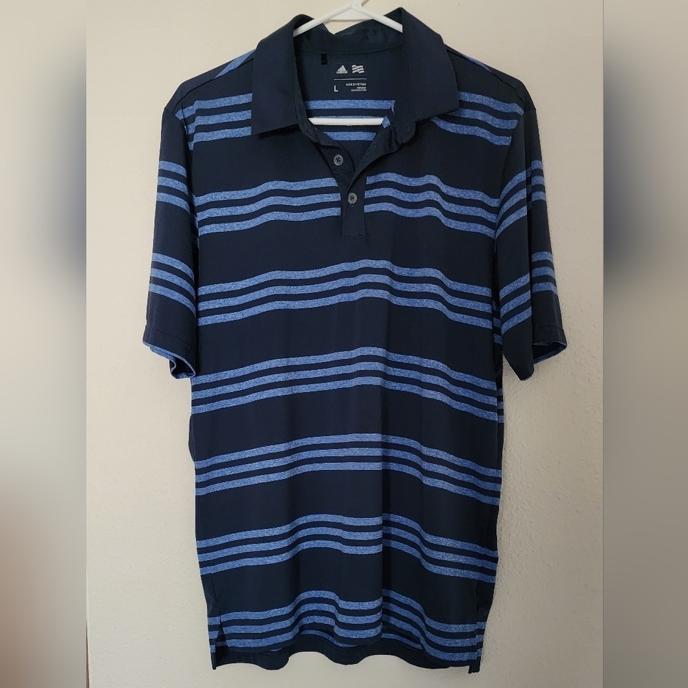 Adidas Men's Short Sleeve Navy & Blue Polo Shirt Sz L